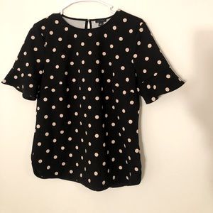 Polka dot work west top
